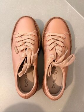 Blush Pink Espadrille Lace-Up Sneakers